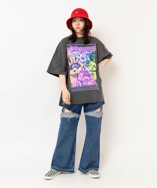 MARKEY'S（マーキーズ）の「M2642 ポップトーンズプリントビッグT（Tシャツ/カットソー・レディース・ピンク/ホワイト/ブラック・MEDIUM）」の22枚目の写真