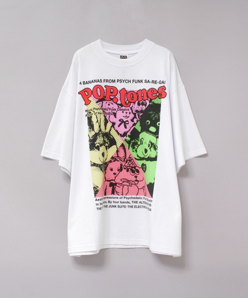 MARKEY'S（マーキーズ）の「M2642 ポップトーンズプリントビッグT（Tシャツ/カットソー・レディース・ピンク/ホワイト/ブラック・MEDIUM）」の7枚目の写真