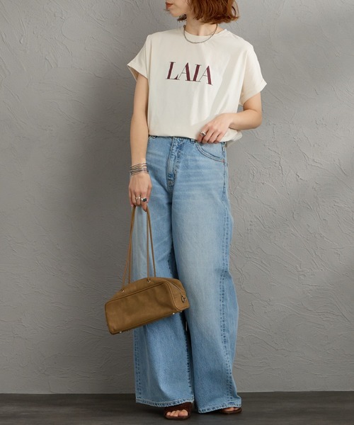 MICA&DEAL（マイカ＆ディール）の「［MICA&DEAL/マイカアンドディール］LAIA ラウンドヘム プリントTシャツ（Tシャツ/カットソー・レディース・ネイビー/ホワイト/ライトベージュ・38）」の17枚目の写真