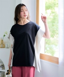 <大きいサイズ>美ラクRUタッチ配色プルオーバー(接触冷感・抗菌防臭・UVカット・遮熱)