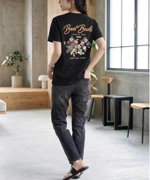Disney(ディズニー)の「【DISNEY/ディズニー】ミッキーマウス・ミニーマウス プリント半袖Tシャツ MICKEY AND FRIENDS(Tシャツ/カットソー・レディース・ピンク/グリーン/ブラック/クリーム・LARGE/MEDIUM)」の17枚目の写真