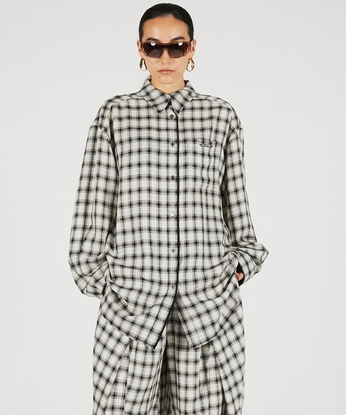 PRANK PROJECT(プランクプロジェクト)の「【2026Summer Pre-Order】カラミチェックチェックオーバーシャツ / Karami Check Over Shirt(シャツ/ブラウス・レディース・マルチ・FREE)」の3枚目の写真