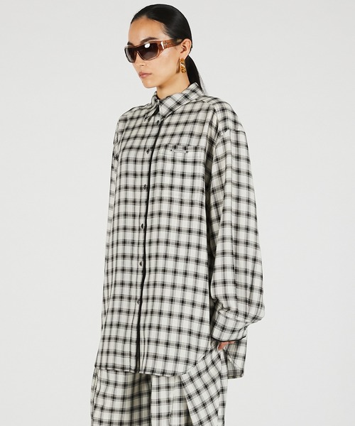 PRANK PROJECT(プランクプロジェクト)の「【2026Summer Pre-Order】カラミチェックチェックオーバーシャツ / Karami Check Over Shirt(シャツ/ブラウス・レディース・マルチ・FREE)」の4枚目の写真