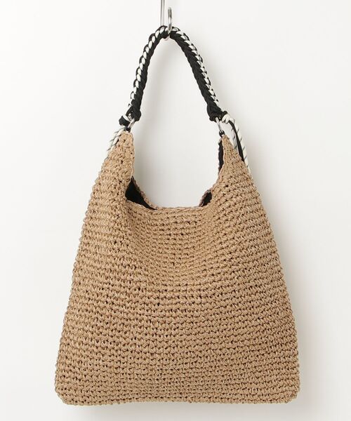 fredy emue（フレディエミュ）の「パラコードハンドルクロッシェトート（ショルダーバッグ・レディース・ブラウン/ベージュ・FREE）」の2枚目の写真