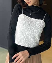 フラワー 刺繍 ベロア ビスチェ