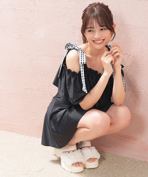 Honeys(ハニーズ)の「水着2点セット/肩リボン(水着・レディース・サックスブルー/ピンク系その他/ブラック/ブラック系その他・L/LL/M/S)」の19枚目の写真