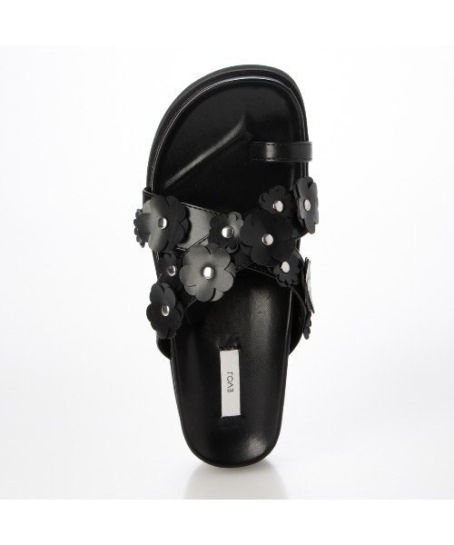 EVOL（イーボル）の「【軽量・S-LLサイズ展開】軽量厚底スタッズフラワートングサンダル JA4030（サンダル・レディース・ブラウン/ブラック/ベージュ/アイボリー・M/S/LL/L）」の21枚目の写真