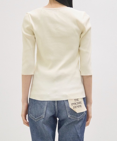 GOOD PEOPLE GOOD STITCHING GOOD PRODUCT(グッドピープルグッドスティッチンググッドプロダクト)の「【GOOD PEOPLE GOOD STITCHING GOOD PRODUCT/グッドピープルグッドスティッチンググッドプロダクト】V Neck 3/4 Sleeve Cardigan/Vネック7分袖カーディガン(Tシャツ/カットソー・レディース・キナリ/ブラック/グレー/ピンク・SMALL)」の7枚目の写真