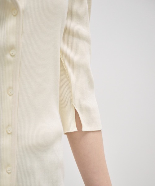 GOOD PEOPLE GOOD STITCHING GOOD PRODUCT(グッドピープルグッドスティッチンググッドプロダクト)の「【GOOD PEOPLE GOOD STITCHING GOOD PRODUCT/グッドピープルグッドスティッチンググッドプロダクト】V Neck 3/4 Sleeve Cardigan/Vネック7分袖カーディガン(Tシャツ/カットソー・レディース・キナリ/ブラック/グレー/ピンク・SMALL)」の9枚目の写真