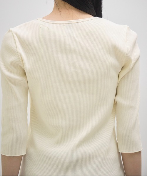GOOD PEOPLE GOOD STITCHING GOOD PRODUCT(グッドピープルグッドスティッチンググッドプロダクト)の「【GOOD PEOPLE GOOD STITCHING GOOD PRODUCT/グッドピープルグッドスティッチンググッドプロダクト】V Neck 3/4 Sleeve Cardigan/Vネック7分袖カーディガン(Tシャツ/カットソー・レディース・キナリ/ブラック/グレー/ピンク・SMALL)」の10枚目の写真