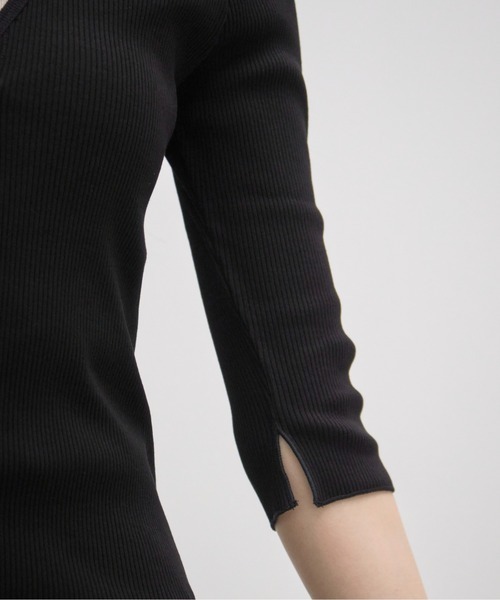 GOOD PEOPLE GOOD STITCHING GOOD PRODUCT(グッドピープルグッドスティッチンググッドプロダクト)の「【GOOD PEOPLE GOOD STITCHING GOOD PRODUCT/グッドピープルグッドスティッチンググッドプロダクト】V Neck 3/4 Sleeve Cardigan/Vネック7分袖カーディガン(Tシャツ/カットソー・レディース・キナリ/ブラック/グレー/ピンク・SMALL)」の18枚目の写真