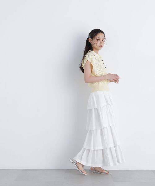 N.（N. Natural Beauty Basic）（エヌエヌナチュラルビューティーベーシック）の「メランジニットポロ（ニット/セーター・レディース・レッド/ブラック/イエロー・ﾌﾘ-）」の22枚目の写真