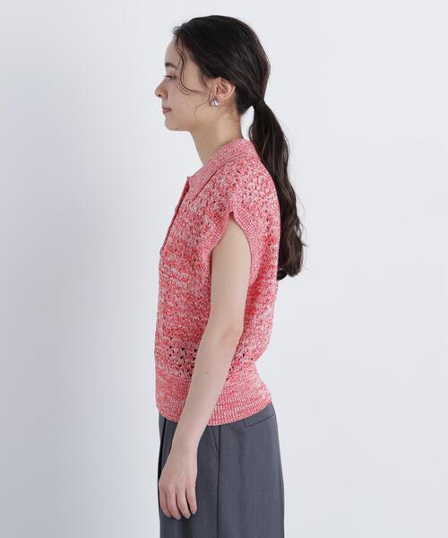 N.（N. Natural Beauty Basic）（エヌエヌナチュラルビューティーベーシック）の「メランジニットポロ（ニット/セーター・レディース・レッド/ブラック/イエロー・ﾌﾘ-）」の18枚目の写真