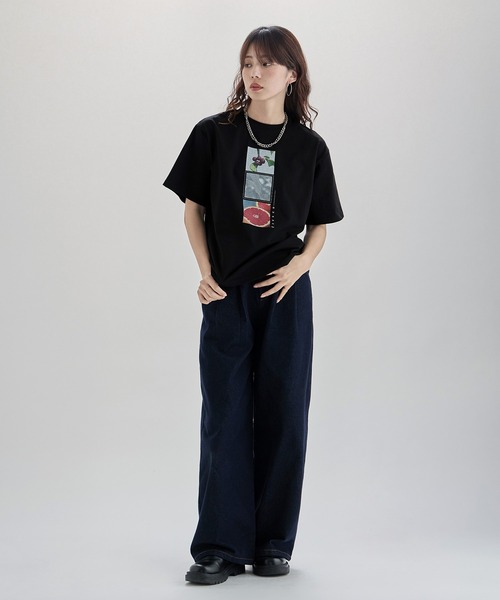 etoll.(エトル)の「UVカット&接触冷感 フルーツフォトプリントTシャツ(Tシャツ/カットソー・レディース・オフホワイト/ホワイト系2/ブラック/ブラック系2・FREE)」の15枚目の写真
