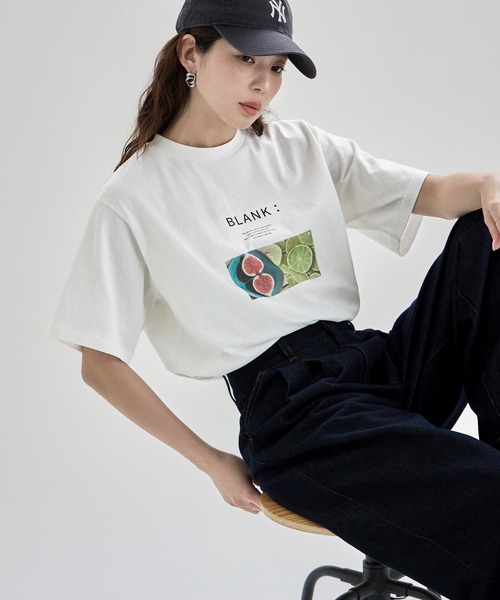 etoll.(エトル)の「UVカット&接触冷感 フルーツフォトプリントTシャツ(Tシャツ/カットソー・レディース・オフホワイト/ホワイト系2/ブラック/ブラック系2・FREE)」の18枚目の写真