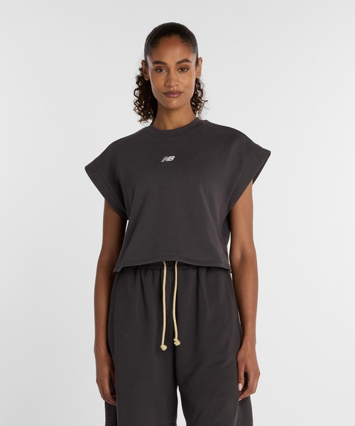 NEW BALANCE(ニューバランス)の「フレンチテリーTシャツ(Tシャツ/カットソー・レディース・スミクロ/サンドグレー・SMALL/MEDIUM/LARGE/X-LARGE)」の2枚目の写真