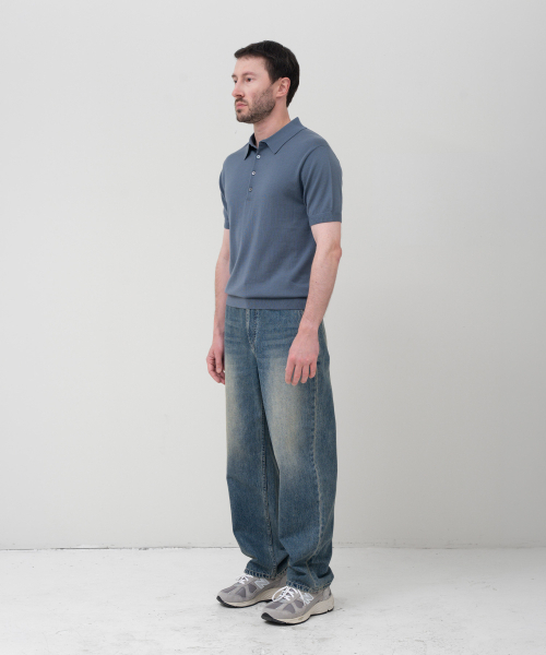 MANNERGRAM（マナーグラム）の「[ゼニア イタリア輸入原糸] Zegna YARN カラーニット ライトブルー_ゼニア サマーウール100（ニット/セーター・メンズ・その他・MEDIUM/LARGE/X-LARGE）」の2枚目の写真