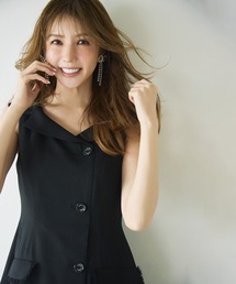 【追加生産】【モデル美香×Audie a Muses】ラップ風デザインワンピース
