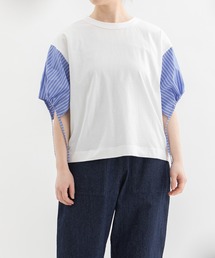 USコットン布帛袖カットソー