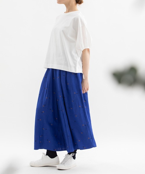 nop de nod(ノップドゥノッド)の「USコットン布帛袖カットソー(Tシャツ/カットソー・レディース・ライトブルー/スミクロ/オフホワイト/ブラック・3)」の13枚目の写真