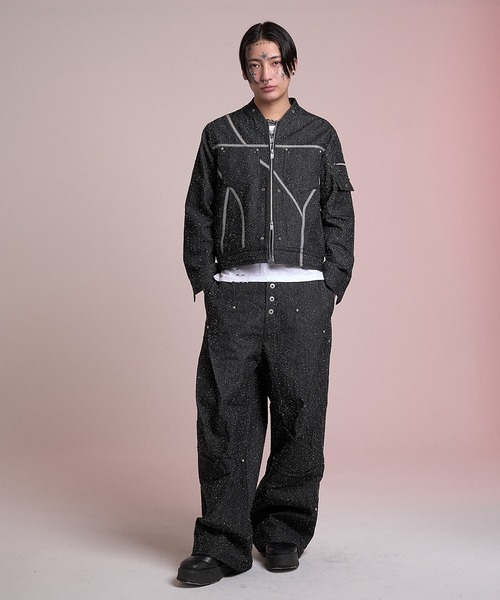 VI E DIT（ヴィエディット）の「Fragment Panel Short Blouson/フラグメントパネルショートブルゾン〈セットアップ着用可能〉（デニムジャケット・メンズ・ブラック/その他1・1/2）」の11枚目の写真