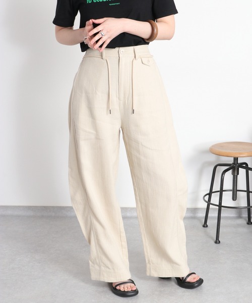 cepo(セポ)の「〈セットアップ対応〉パナマワイドバレルパンツ(その他パンツ・レディース・オフホワイト/ブラック・L/M/S)」の2枚目の写真