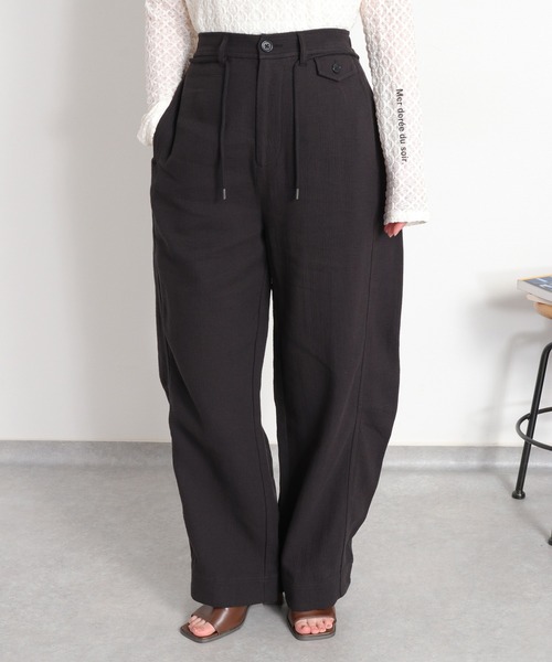 cepo(セポ)の「〈セットアップ対応〉パナマワイドバレルパンツ(その他パンツ・レディース・オフホワイト/ブラック・L/M/S)」の1枚目の写真