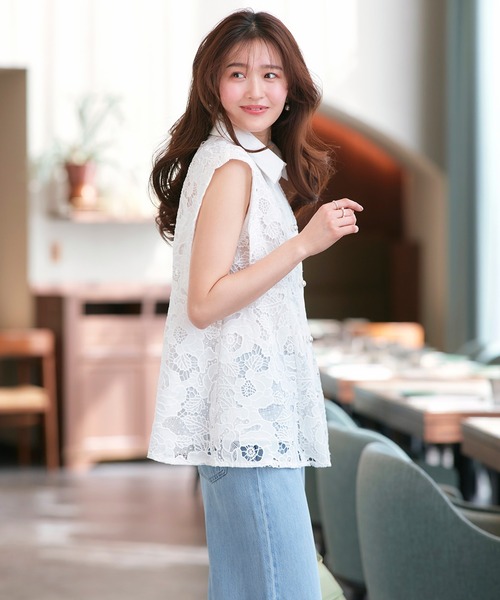 RUIRUE BOUTIQUE(ルイルエブティック)の「洗える | パールボタン ・ レース ペプラム ジレ | ジャケット・ベスト・レースジレ(その他アウター・レディース・ブラック/ホワイト・S/M/L)」の20枚目の写真