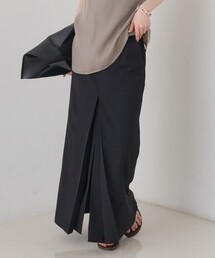 【防しわ】【梳毛調ストレッチ素材】ダブルタックフロントスリットタイトスカート/イージーケア/夏服/通勤/オフィスカジュアル