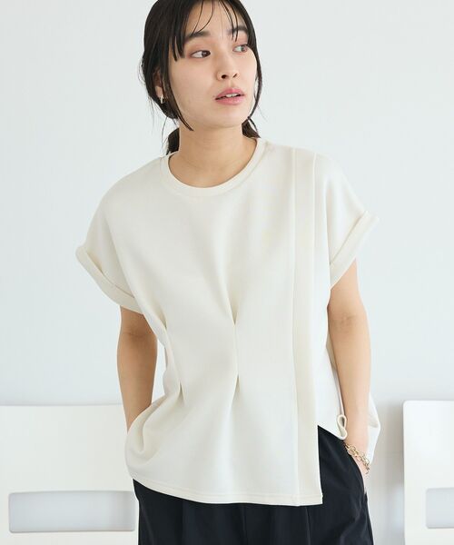 CRAFT STANDARD BOUTIQUE(クラフトスタンダードブティック)の「ライトダンボールタックプルオーバー(Tシャツ/カットソー・レディース・パープル/ネイビー/オフホワイト・FREE)」の2枚目の写真