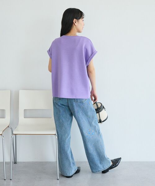 CRAFT STANDARD BOUTIQUE(クラフトスタンダードブティック)の「ライトダンボールタックプルオーバー(Tシャツ/カットソー・レディース・パープル/ネイビー/オフホワイト・FREE)」の8枚目の写真