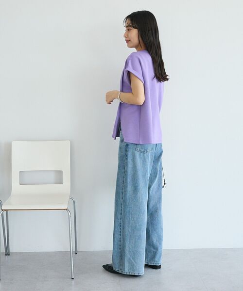 CRAFT STANDARD BOUTIQUE(クラフトスタンダードブティック)の「ライトダンボールタックプルオーバー(Tシャツ/カットソー・レディース・パープル/ネイビー/オフホワイト・FREE)」の9枚目の写真