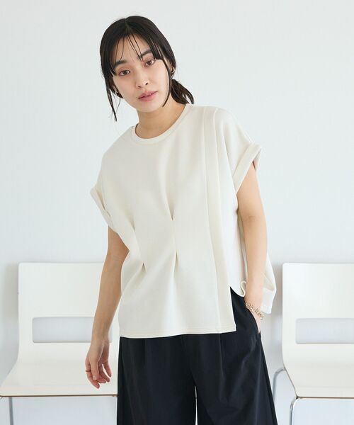 CRAFT STANDARD BOUTIQUE(クラフトスタンダードブティック)の「ライトダンボールタックプルオーバー(Tシャツ/カットソー・レディース・パープル/ネイビー/オフホワイト・FREE)」の10枚目の写真