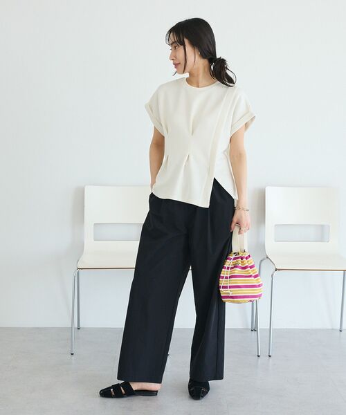 CRAFT STANDARD BOUTIQUE(クラフトスタンダードブティック)の「ライトダンボールタックプルオーバー(Tシャツ/カットソー・レディース・パープル/ネイビー/オフホワイト・FREE)」の14枚目の写真