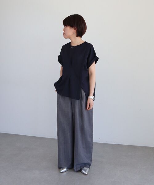 CRAFT STANDARD BOUTIQUE(クラフトスタンダードブティック)の「ライトダンボールタックプルオーバー(Tシャツ/カットソー・レディース・パープル/ネイビー/オフホワイト・FREE)」の21枚目の写真