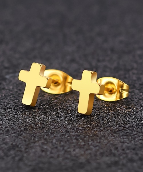 SBG(エスビー)の「SBG ステンレス クロススタッドピアス 片耳(ピアス(片耳用)・メンズ・ゴールド/ブラック/シルバー・#6/#8)」の8枚目の写真