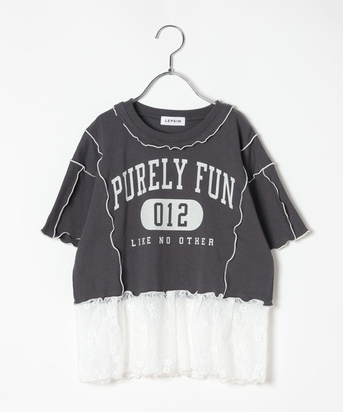 LEPSIM(レプシィム)の「【KIDS】ロゴメロウ裾レイヤーTSS 670936(Tシャツ/カットソー・キッズ・ライトグリーン/チャコールグレー・140/130/120)」の15枚目の写真