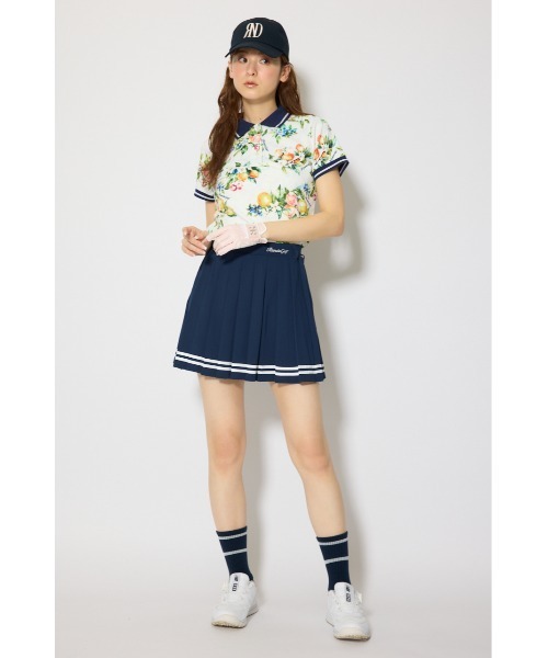 RIENDA GOLF(リエンダゴルフ)の「【RIENDA GOLF 一部店舗・WEB限定】ラインコンパクトポロトップス(Tシャツ/カットソー・レディース・ピンク/ホワイト系その他/ブラック系その他・MEDIUM/SMALL)」の4枚目の写真