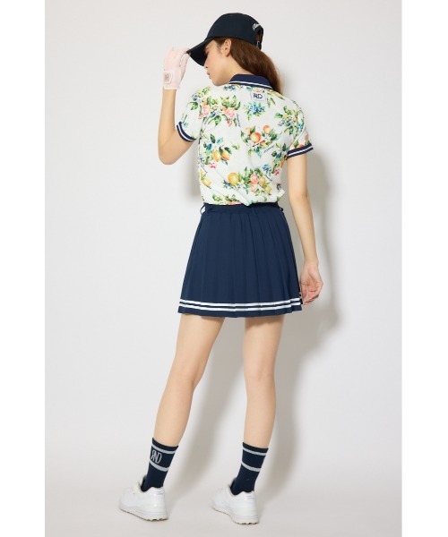 RIENDA GOLF(リエンダゴルフ)の「【RIENDA GOLF 一部店舗・WEB限定】ラインコンパクトポロトップス(Tシャツ/カットソー・レディース・ピンク/ホワイト系その他/ブラック系その他・MEDIUM/SMALL)」の5枚目の写真