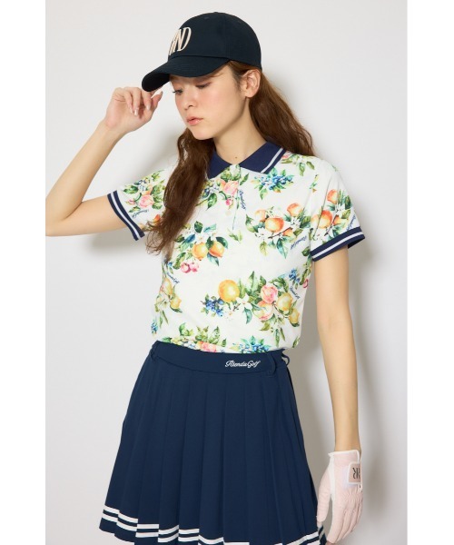 RIENDA GOLF(リエンダゴルフ)の「【RIENDA GOLF 一部店舗・WEB限定】ラインコンパクトポロトップス(Tシャツ/カットソー・レディース・ピンク/ホワイト系その他/ブラック系その他・MEDIUM/SMALL)」の6枚目の写真