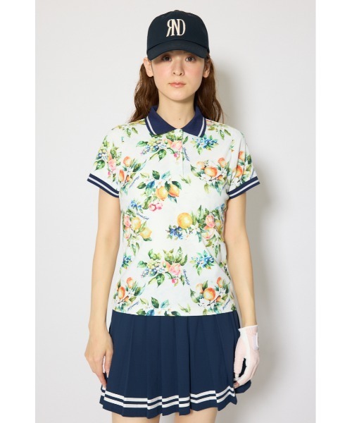 RIENDA GOLF(リエンダゴルフ)の「【RIENDA GOLF 一部店舗・WEB限定】ラインコンパクトポロトップス(Tシャツ/カットソー・レディース・ピンク/ホワイト系その他/ブラック系その他・MEDIUM/SMALL)」の9枚目の写真