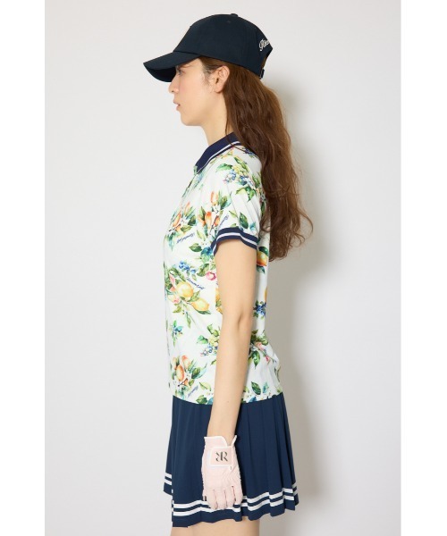 RIENDA GOLF(リエンダゴルフ)の「【RIENDA GOLF 一部店舗・WEB限定】ラインコンパクトポロトップス(Tシャツ/カットソー・レディース・ピンク/ホワイト系その他/ブラック系その他・MEDIUM/SMALL)」の10枚目の写真