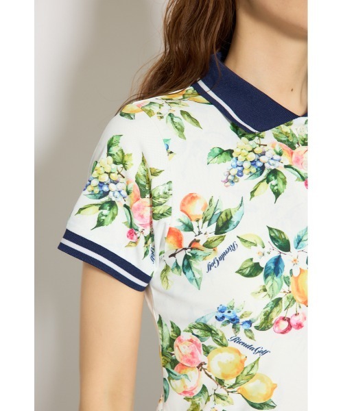 RIENDA GOLF(リエンダゴルフ)の「【RIENDA GOLF 一部店舗・WEB限定】ラインコンパクトポロトップス(Tシャツ/カットソー・レディース・ピンク/ホワイト系その他/ブラック系その他・MEDIUM/SMALL)」の14枚目の写真