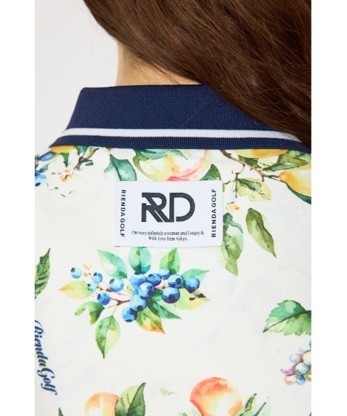 RIENDA GOLF(リエンダゴルフ)の「【RIENDA GOLF 一部店舗・WEB限定】ラインコンパクトポロトップス(Tシャツ/カットソー・レディース・ピンク/ホワイト系その他/ブラック系その他・MEDIUM/SMALL)」の15枚目の写真