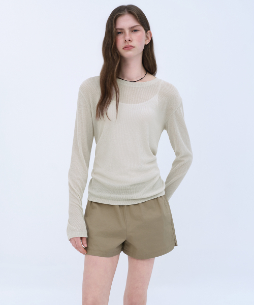 MUSINSA STANDARD WOMAN（ムシンサスタンダードウーマン）の「ウィメンズコットンバンディングショーツ[ベージュ]（その他パンツ・レディース・その他・24/26/28/30）」の3枚目の写真
