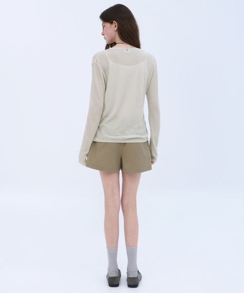 MUSINSA STANDARD WOMAN（ムシンサスタンダードウーマン）の「ウィメンズコットンバンディングショーツ[ベージュ]（その他パンツ・レディース・その他・24/26/28/30）」の4枚目の写真