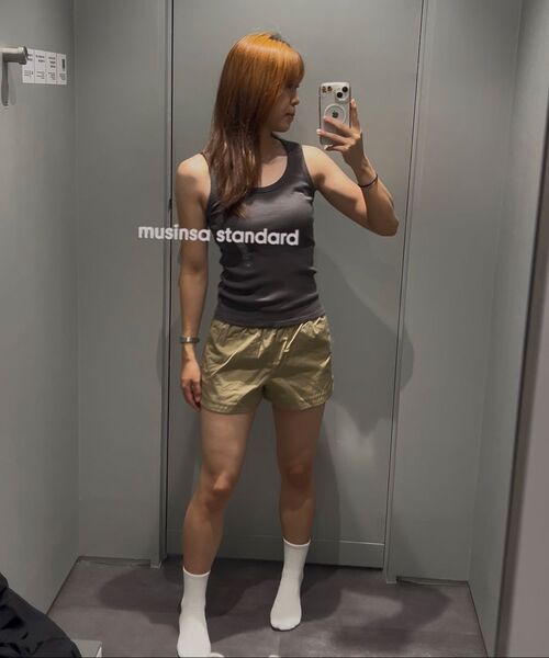 MUSINSA STANDARD WOMAN（ムシンサスタンダードウーマン）の「ウィメンズコットンバンディングショーツ[ベージュ]（その他パンツ・レディース・その他・24/26/28/30）」の8枚目の写真