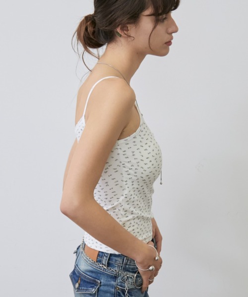 Rohwel(ローウェル)の「Flower Lace Cup-in Camisole / フラワーレースカップインキャミソール(キャミソール・レディース・ホワイト/グレー・FREE)」の5枚目の写真