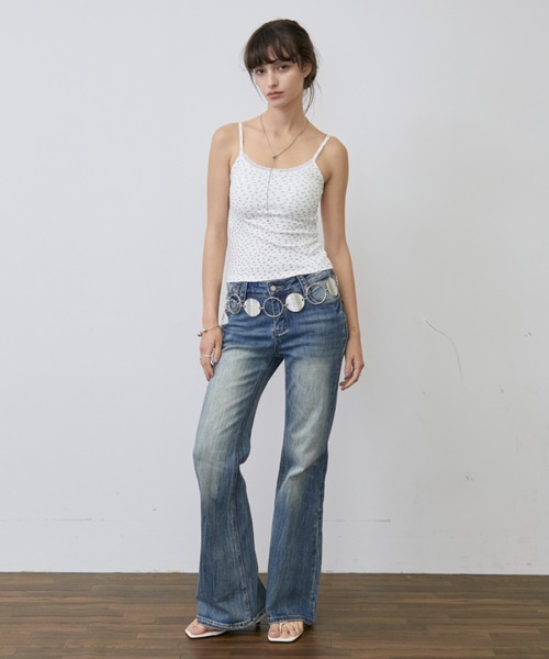 Rohwel(ローウェル)の「Flower Lace Cup-in Camisole / フラワーレースカップインキャミソール(キャミソール・レディース・ホワイト/グレー・FREE)」の9枚目の写真