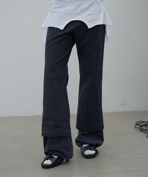 LAYERED HEM STRING PANTS (DARK NAVY)